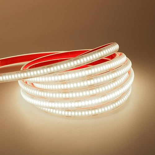 Wisada 2m COB LED Streifen, 12V Außenbereich Wasserdichte IP68 LED Lichtband, 320LEDs/m Superhell Flexibler Naturweiß COB LED Band, rot/weiss 2-adrig LED Lichterketten für Aquarium, Schwimmbad von Wisada