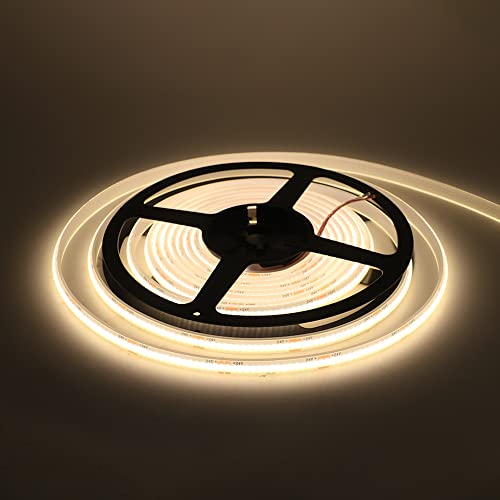 Wisada COB LED Streifen 14m, 24V Wasserdichte IP68 Lichtband, 320LEDs/m Superhell Flexibler Warmweiß Band, Rot/Weiß 2-Adrig Lichterketten für Aquarium, Schwimmbad von Wisada