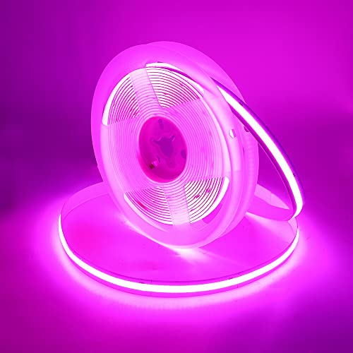 Wisada COB LED Streifen 4m, DC 5V 320 LEDs/m Dimmbar Flexibler LED Lichtband, Innenbereich Nicht Wasserdichte Rosa COB LED Band Lichterketten mit Löten Sie Weiß Touch Dimmer für Schrankbeleuchtung von Wisada