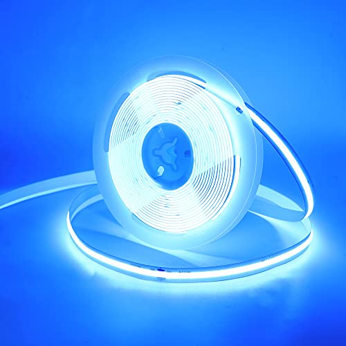 Wisada COB LED Streifen 5m, DC 5V 320 LEDs/m Dimmbar Flexibler LED Lichtband, Innenbereich Nicht Wasserdichte Eisblau COB LED Band Lichterketten mit Löten Sie Weiß Touch Dimmer für Schrankbeleuchtung von Wisada