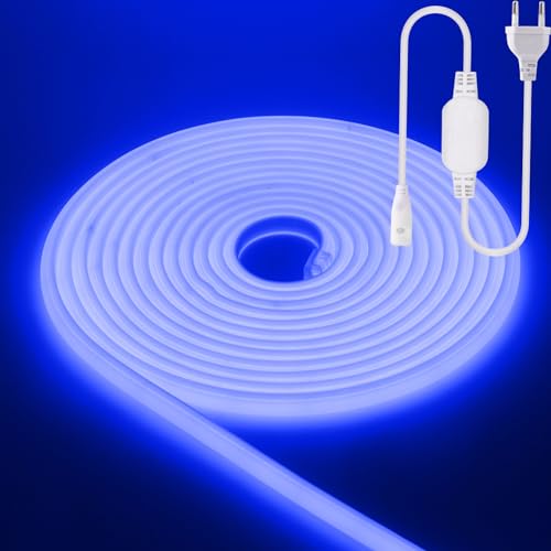 Wisada COB Neon LED Streifen 30m, 220V 288 LEDs/m FCOB Band, Hohe Dichte Flexibler Superhell Blau Neonlicht, Wasserdicht Silikon Lichtband für Schlafzimmer Architekturbeleuchtung von Wisada