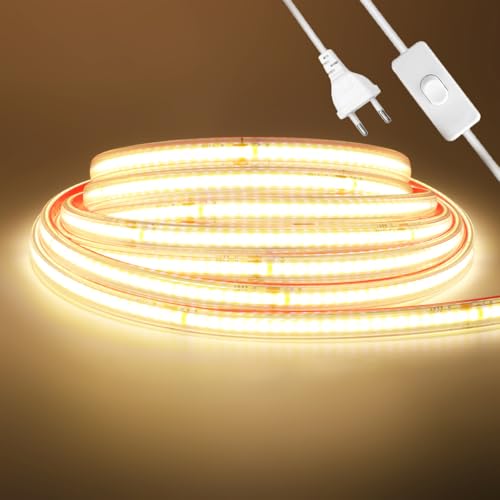 Wisada COB Streifen 6M,Anschluss an AC220-240V Selbstklebend Innen COB LED Band mit Schalter Stecker, Schnitt alle 10cm, 240LEDs/m Flexible Superhell Naturweiß LED Lichtband für Weihnachten Wisada COB Streifen 6M,Anschluss an AC220-240V Selbstklebend Innen COB LED Band mit Schalter Stecker, Schnitt alle 10cm, 240LEDs/m Flexible Superhell Naturweiß LED Lichtband für Weihnachten von Wisada