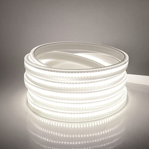 Wisada Dimmbar COB LED Streifen 20m, 220V 288 LEDs/m FCOB Kaltweiß 6000K LED Band CRI>85, Hohe Dichte Flexibler Wasserdichte Superhell COB LED Lichtband mit Dimmer für Schlafzimmer, Schrankbeleuchtung Wisada Dimmbar COB LED Streifen 20m, 220V 288 LEDs/m FCOB Kaltweiß 6000K LED Band CRI>85, Hohe Dichte Flexibler Wasserdichte Superhell COB LED Lichtband mit Dimmer für Schlafzimmer, Schrankbeleuchtung von Wisada