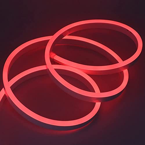 Wisada Neon LED Streifen, 1M 220V 2835 120LEDs Silikon Flexibler Neonstreifen, Wasserdicht Rot Neon LED Lichtband mit EU Netzstecker für Schlafzimmer, Weihnachtsfeier von Wisada