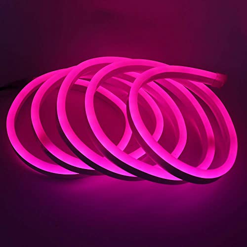 Wisada Neon LED Streifen, 2M 220V 2835 240LEDs Silikon Flexibler Neonstreifen, Wasserdicht Rosa Neon LED Lichtband mit EU Netzstecker für Schlafzimmer, Weihnachtsfeier von Wisada