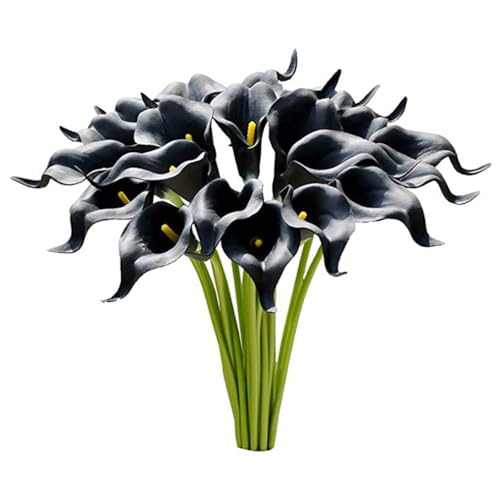 Wisafory 10 Stück Künstliche Calla Lily Kunstblumen Realistic Latex Calla Lilie Brautstrauß Künstliche Calla Real Touch Blumen Dekoration für Hochzeits Wohnzimmer Büro Hotel Küche Schwarz Wisafory 10 Stück Künstliche Calla Lily Kunstblumen Realistic Latex Calla Lilie Brautstrauß Künstliche Calla Real Touch Blumen Dekoration für Hochzeits Wohnzimmer Büro Hotel Küche Schwarz von Wisafory