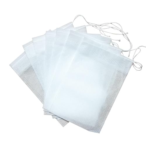Wisafory 100 Stück Kordelzug Teebeutel Losen Tee Teefilter Beutel Teebeutel Drawstring Siegel Wiederverwendbare Tee Filter Beutel für Losen Tee Kaffee Kräuter Filter Gewürze(Weiß) 14 * 16cm von Wisafory