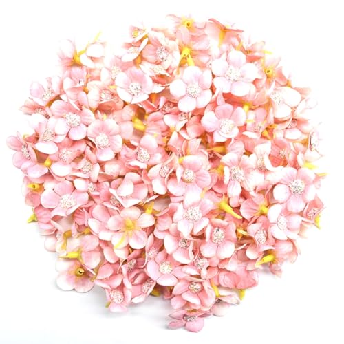 Wisafory 100 Stück Künstliche Blumenköpfe Gänseblümchen Blütenköpfe Gemischt Bunt Mini Seidenblumen Kunstblumen Köpfe Streudeko für DIY Basteln Hochzeit Party Home Deko 2.5cm Rosa von Wisafory