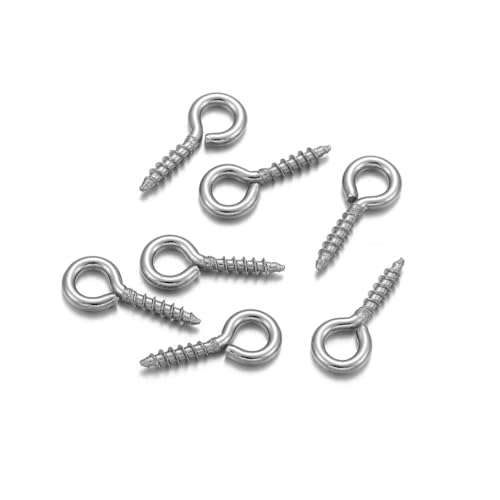 Wisafory 200 Stück Schraube Auge Stifte Schraubösen Selbstschneidende Mini Ösenschrauben Augenschraubenhaken Ringhaken für Holz Cork Top Flaschen DIY Schmuckherstellung Edelstahl 4 * 8mm von Wisafory