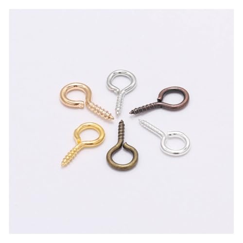 Wisafory 200 Stück Schraube Auge Stifte Schraubösen Selbstschneidende Mini Ösenschrauben Augenschraubenhaken Ringhaken für Holz Cork Top Flaschen DIY Schmuckherstellung Mischfarben 4.5 * 10mm von Wisafory