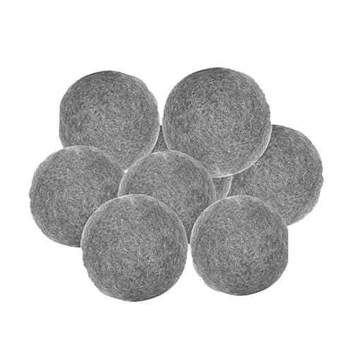 Wisafory 6 Stück Trocknerbälle Wolle Trocknerkugeln Filzbälle Daunenjacke Trocknerball Waschkugel Wiederverwendbar Natürlich Wolltrocknerbälle Dryer Balls für Wäschetrockner Dunkelgrau 6cm von Wisafory