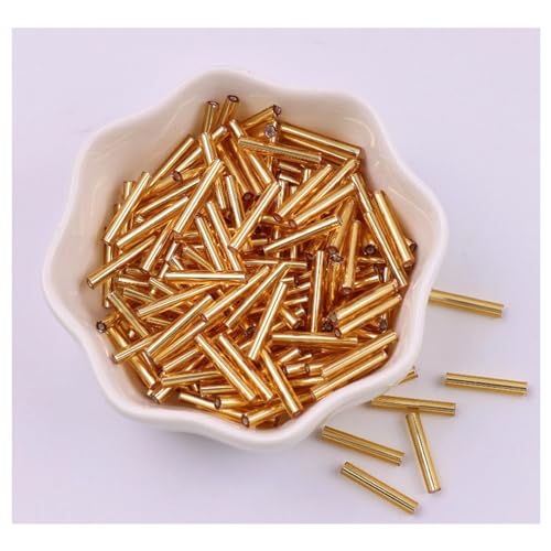 Wisafory 700pcs Glas Rocailles Perlen Röhrchen Stiftperlen Glass Bugle Beads Abstandsperlen Tube Beads Kleine Bastelperlen Zubehör für DIY Schmuckherstellung 2.5x15mm 100g Gold Wisafory 700pcs Glas Rocailles Perlen Röhrchen Stiftperlen Glass Bugle Beads Abstandsperlen Tube Beads Kleine Bastelperlen Zubehör für DIY Schmuckherstellung 2.5x15mm 100g Gold von Wisafory