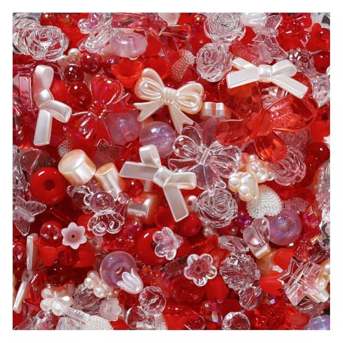 Wisafory Acrylperlen Verschiedene Süßigkeitsperlen Pastellperlen für Armbandherstellung Blumenschleife Bunte Beads Charms Niedlich für Halsketten, Armbänder, Handyketten, 6~38mm Rot 100g Wisafory Acrylperlen Verschiedene Süßigkeitsperlen Pastellperlen für Armbandherstellung Blumenschleife Bunte Beads Charms Niedlich für Halsketten, Armbänder, Handyketten, 6~38mm Rot 100g von Wisafory