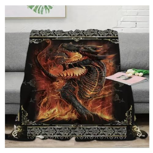 Wisafory Kuscheldecke Drache Fleecedecke Weich Flauschig Bettüberwurf Drachenmotiv 3D Drucken Blanket Wohndecke Sofaüberwurf Plüsch Tagesdecke Sofadecke Fleece Decke für Sofa 2# 150cm*200cm von Wisafory