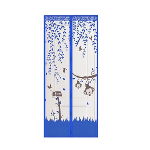 Wisafory Magnet Fliegengitter Tür Insektenschutz Türschutz Magnetvorhang Anti Moskito Netz Vorhang Schutzgitter Türvorhang Fliegenvorhang für Balkontür Terrassentür Kellertür Blau 1# 80x200cm von Wisafory