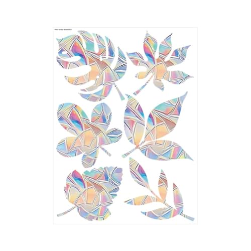 Wisafory Prisma Fensteraufkleber Suncatcher Sticker Regenbogen Folie Fenster Sonnenfänger Vogel Anti Kollisions Fenster Aufkleber für Stoppt Vögel Türfenster Blätter - (6) von Wisafory