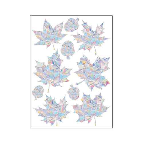 Wisafory Prisma Fensteraufkleber Suncatcher Sticker Regenbogen Folie Fenster Sonnenfänger Vogel Anti Kollisions Fenster Aufkleber für Stoppt Vögel Türfenster Kiefernzapfen Ahornblätter - (10) von Wisafory
