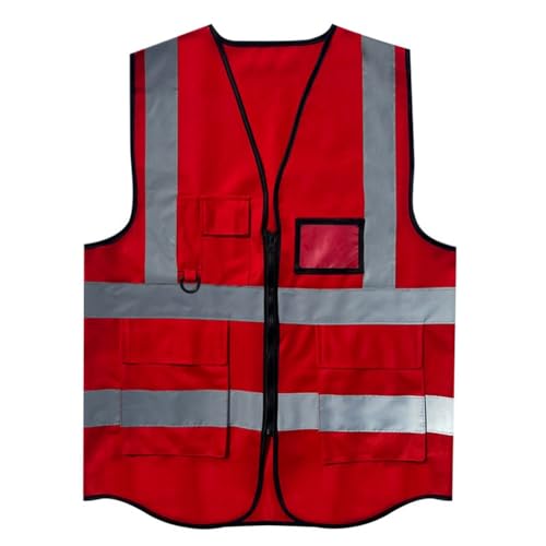 Wisafory Warnweste für Damen und Herren Reflektierendes Sicherheitsweste Hohe Sichtbarkeit Fahrradweste Arbeitsweste mit Multi-Pocket Workwear Jacke für Sport Laufen Fahrrad Schule Auto Rot Wisafory Warnweste für Damen und Herren Reflektierendes Sicherheitsweste Hohe Sichtbarkeit Fahrradweste Arbeitsweste mit Multi-Pocket Workwear Jacke für Sport Laufen Fahrrad Schule Auto Rot von Wisafory