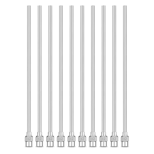 Wisboey 10 Stück Dosiernadeln mit Stumpfer Spitze, 4, 12 Gauge, Stumpfe Nadeln Aus Edelstahl, Flüssigkeitsapplikator, 12G von Wisboey