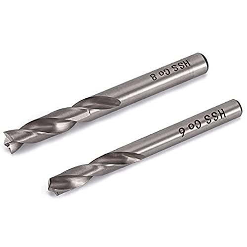 Wisboey 2 StüCk SchweißEn Bohrer Bit Set HSS Co GeschweißTe Cutter Trennen Platten Loch Schneiden Bits, 6Mm 8Mm von Wisboey