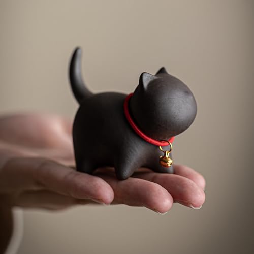 Wisboey Schwarze Niedliche Katzen-Teekannen-Dekoration Aus Keramik für das Teeservice zu Hause. von Wisboey