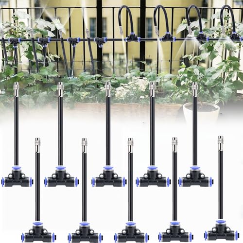 Misting Nozzles,10 Pcs Orientable Misting Sprinkler Kopf Zerstäuber Bewässerung Sprayer für Patio Garten Landwirtschaft Gewächshaus Tropfbewässerung von Wisdomgarden