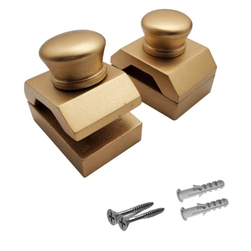 Wise Linkers Scharnierrücken, Holzklammern, 2 Stück, zum Aufhängen von Steppdecken, Teppichen und Wandteppichen (golden) von Wise Linkers