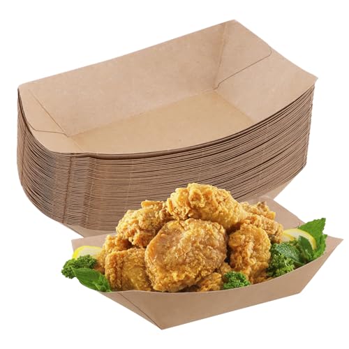 50 Stück Lebensmittel Tabletts aus Kraftpapier 18X12.5cm Fingerfood Schiffchen mit Biobeschichtung Einweg-Serviertablett Pommesschalen Picknick-Boxen Wasserdicht Pappschalen, Öldicht, Recycelbar 50 Stück Lebensmittel Tabletts aus Kraftpapier 18X12.5cm Fingerfood Schiffchen mit Biobeschichtung Einweg-Serviertablett Pommesschalen Picknick-Boxen Wasserdicht Pappschalen, Öldicht, Recycelbar von Wisebom