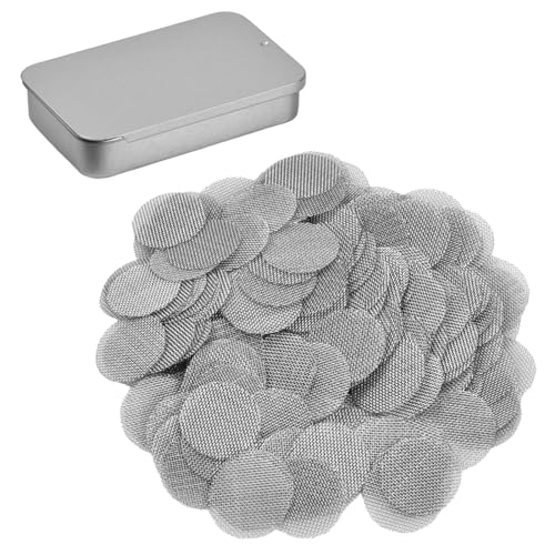 Wisebom 15mm Pfeifensiebe 200 Stück Edelstahl Rohrfilter Bildschirme Pfeifensiebe Einlegesiebe Rohr Filterung Pfeife Metall Sieb Rauchfilter Screen mit Aufbewahrungsbox von Wisebom