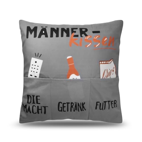 Wisebom Lustiger Männer Kissenbezug 45x45cm Zierkissenbezug mit 3 Taschen zum Befüllen Kissenhülle Dekokissen Kissenbezüge Originelles Geschenk für Männer zu Geburtstag, Vatertag, Weihnachten von Wisebom