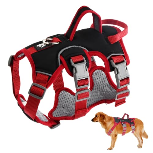Wisebom Mehrzweck-hundegeschirr, Ausbruchsicheres Anti Zug Hundegeschirr, Anti Zug Geschirr Hund Sicherheitsgeschirr, Hundegeschirr Kleine Hunde für Kleine Mittelgroße Hunde (Schwarz, M) von Wisebom