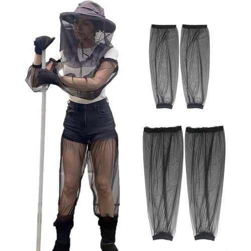 Wisebom Moskitonetz Kopf Moskito Anzug, 5pcs Mosquito Kopf-Kescher Arm- und Beinmanschetten, Atmungsaktiv Mückenschutz Kleidung Kopfschutz-Netz für Outdoor Klettern Angeln (Schwarz) von Wisebom