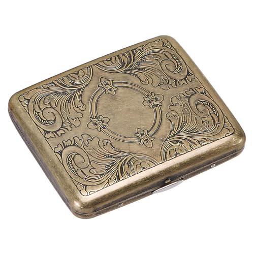 Wisebom Zigarettenetui, 20 Zigaretten Zigarettenbox Tragbare Vintage Zigarettenbox Zigarettenetui Metall Zigarettenetuis für Damen Zigarrenetui mit Geschenkbox (Reichtum) von Wisebom