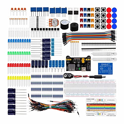 Elektronikkomponenten-Kit, 830 Verbindungspunkte, Steckplatine, Widerstand, Kondensator, Diodenmodul Für R3 von Wisecoco