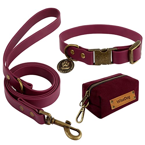 Wisedog Hundehalsband und Leine Set Combo: Einstellbare langlebige Haustier Halsbänder mit Hundeleinen für kleine mittlere große Hunde, enthält einen Bonus von Poop Bag Holder (L, Burgundisch) Wisedog Hundehalsband und Leine Set Combo: Einstellbare langlebige Haustier Halsbänder mit Hundeleinen für kleine mittlere große Hunde, enthält einen Bonus von Poop Bag Holder (L, Burgundisch) von Wisedog