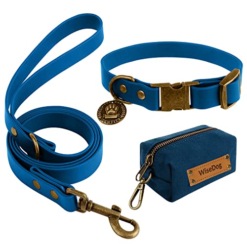 Wisedog Hundehalsband und Leine Set Combo: Einstellbare langlebige Haustier Halsbänder mit Hundeleinen für kleine mittlere große Hunde, enthält einen Bonus von Poop Bag Holder (M, Blau) Wisedog Hundehalsband und Leine Set Combo: Einstellbare langlebige Haustier Halsbänder mit Hundeleinen für kleine mittlere große Hunde, enthält einen Bonus von Poop Bag Holder (M, Blau) von Wisedog