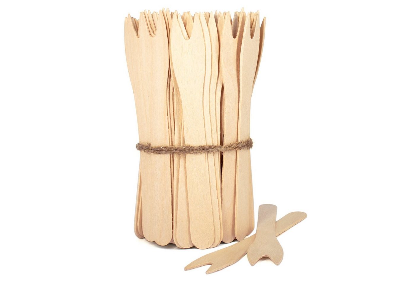 wisefood Einwegbesteck-Set Holz Pommesgabel - 12 cm (5000-tlg), Holz von Wisefood