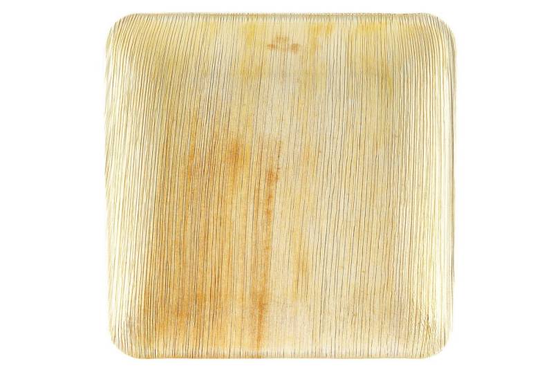 wisefood Einwegteller Palmblatt Teller quadratisch 25x25cm, (100 St) von Wisefood