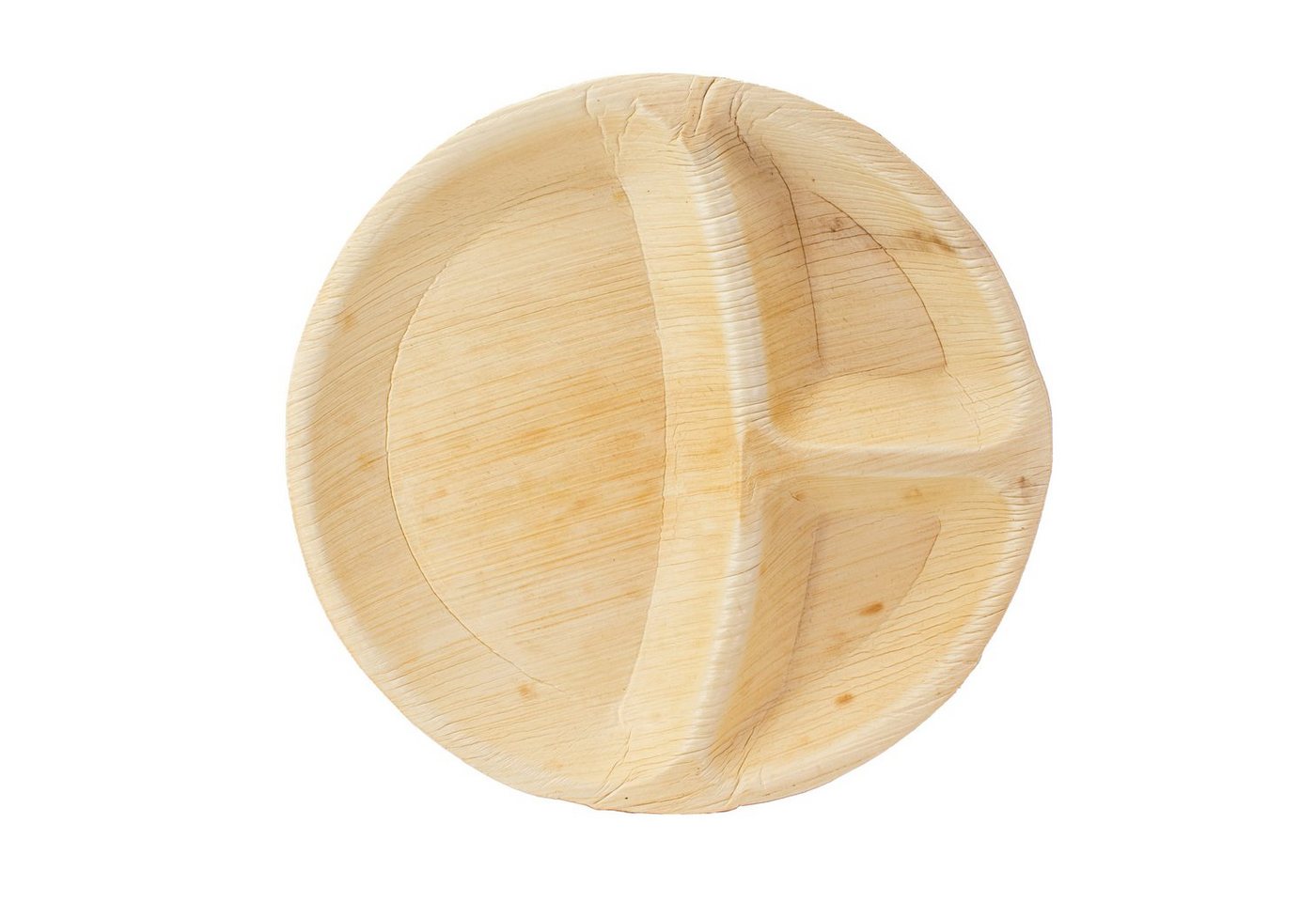 wisefood Einwegteller Palmblatt Teller rund 3-geteilt Ø 25 cm -, (100 St) von Wisefood