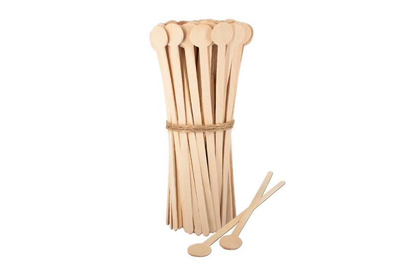 wisefood Rührstab Holz Rühstäbchen mit rundem Griff - 18cm - 100, (500-St) von Wisefood