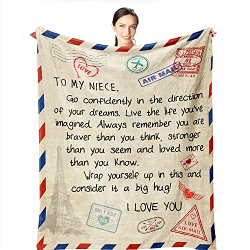 Wisegem Nichte Geschenke Decke – Nichte Geschenke von Tante 152,4 x 127 cm – Nichte Geschenke von Onkel – an Meine Nichte, Geschenke von Tante – Geburtstagsgeschenk für Nichten – Nichten, von Wisegem