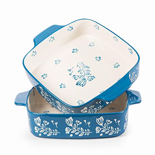 Wisenvoy Backform, 22,9 x 22,9 cm, Keramik, Brownie-Pfanne, Auflaufform, 2 Stück, Lasagneform, quadratisch, Backformen-Set, Geschirrpfanne Wisenvoy Backform, 22,9 x 22,9 cm, Keramik, Brownie-Pfanne, Auflaufform, 2 Stück, Lasagneform, quadratisch, Backformen-Set, Geschirrpfanne von Wisenvoy