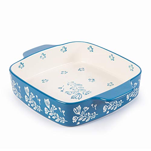 Wisenvoy Keramik-Backform, quadratisch, Rosenform, 22,9 x 22,9 cm, für Brownies, Aufläufe und Lasagne von Wisenvoy