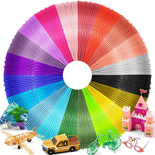 3D Stift Filament PLA Filament 1,75mm | 20 Farben, je 10 M | 3d Stift Nachfüllpacks Farben Set 3D Pen Refills PLA Filament für ODRVM, Tecboss, Lovebay, 3D Druck Stift & 3D-Drucker, Insgesamt 656ft von Wiseten