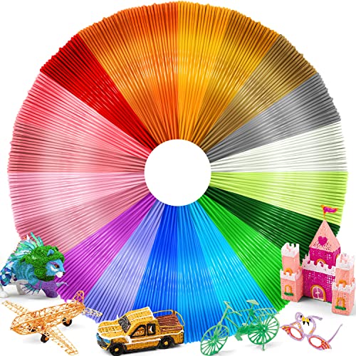 3D Stift Filament PLA Filament 1,75mm | 20 Farben, je 5 M | 3d Stift Nachfüllpacks Farben Set 3D Pen Refills PLA Filament für ODRVM, Tecboss, Lovebay, 3D Druck Stift & 3D-Drucker, Insgesamt 328ft von Wiseten