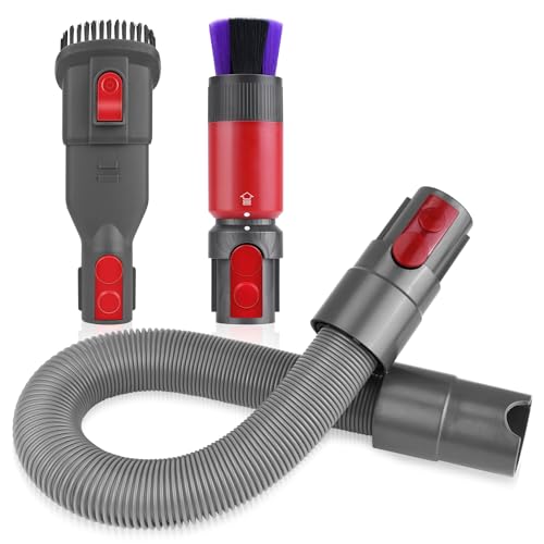 Schlauch Verlängerung + Kratzfreie Staubbürste + Kombi-Pinsel Zubehör für Dyson V7 V8 V10 V11 V15 Staubsauger, Teleskop Staubsaugerschlauch, Rückstandsloser Staubpinsel Zubehör Set für Dyson von Wiseten