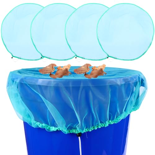Wiseten 4 Stück Regentonnen Netz, 95cm Hochwertige Regentonne Abdeckung mit Gummizug Schutz vor Laub und Insekt, Wetterbeständiger Mückenschutz Regentonne Abdeckung von Wiseten