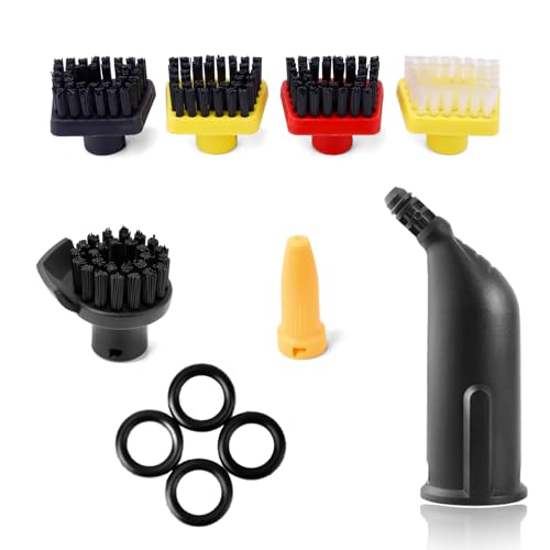 Wiseten Zubehör für Aufsätze Dampfreiniger Kärcher Easyfix SC1 SC2 SC3 SC4 SC5, Düsensatz mit Dichtungsring und 5 Bürstenset Ersatzteile Kärcher von Wiseten