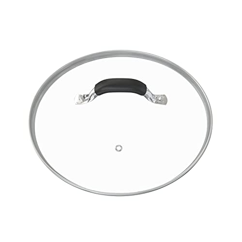 WishDirect Pfannendeckel 30 cm Glasdeckel für Töpfe, Deckel Pfannen, Topfdeckel Bratpfannen Mit Rostfreier Stahl Rand, Dampfloch, Deckel Abdeckung mit Hitzebeständigem Silikongriff von WishDirect