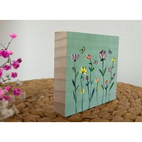 Wildflower Holzblock Holzbild "Wildblumen" | 10x10x2cm Blumen Garten Frühling Sommer Muttertagsgeschenk Dekoration Wohnakzent Good Vibes Wildflower Holzblock Holzbild "Wildblumen" | 10x10x2cm Blumen Garten Frühling Sommer Muttertagsgeschenk Dekoration Wohnakzent Good Vibes von WishcraftersDE
